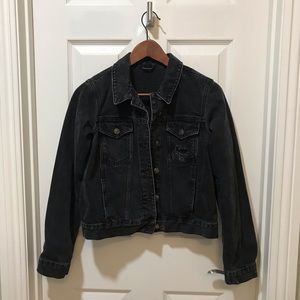 Top shop washed black denim jacket